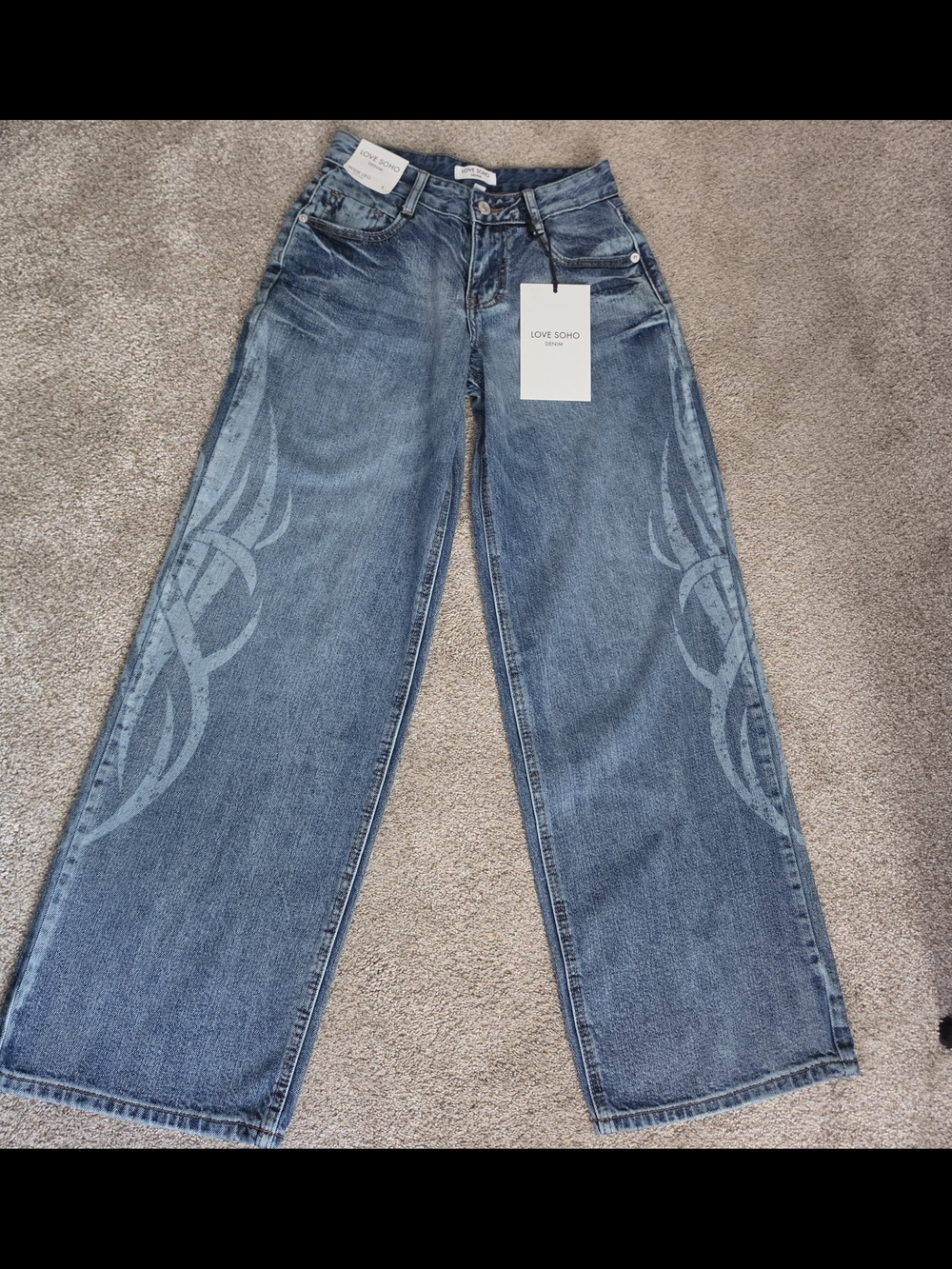 Love Soho Denim Wide leg with print/washing Size 1